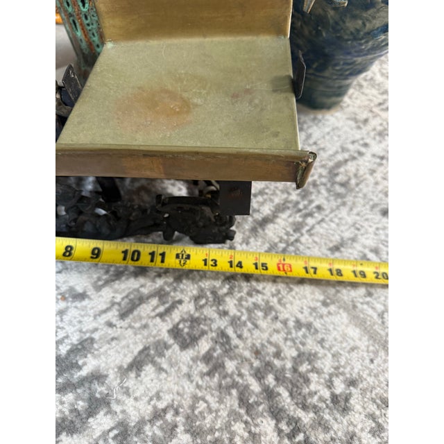 Rare Antique Cast Iron Balance Scale & 2 Copper Pans. For Sale - Image 4 of 5