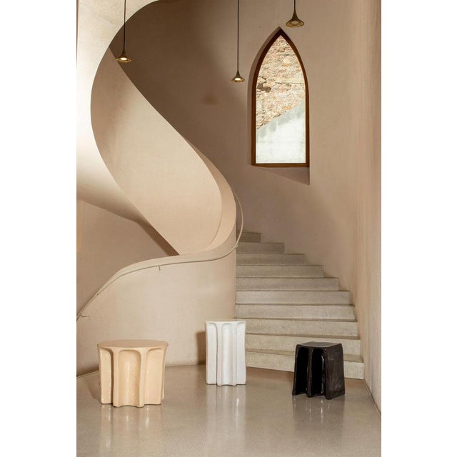 Contemporary Chouchou Stool 1701BGL in Black Glaze by Lorenzo Zanovello for Pulpo For Sale - Image 3 of 4