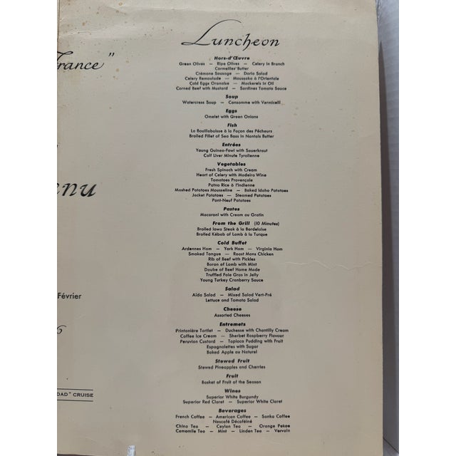 Light Pink 1956 French Line "Maman Les P'tits Bateaux" Luncheon Menu by Jean A. Mercier – Ss Île De France Ocean Liner For Sale - Image 8 of 9