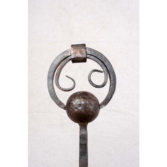 Metal Antique Andirons For Sale - Image 7 of 8