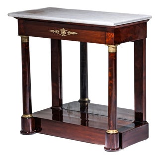 Empire Wall Console with Marble Top, 1800s For Sale