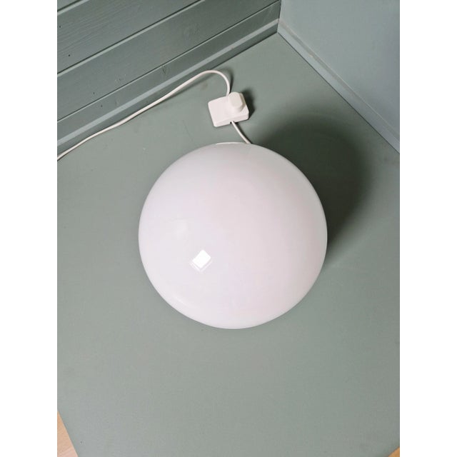 Space Age White Opaline and Chrome Metal Table Lamp, 1970s For Sale - Image 9 of 16