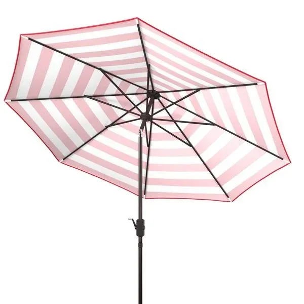 Contemporary Outdoor UV Resistant Iris Fashion Line 9ft Auto Tilt Umbrella - Red Stripe For Sale - Image 3 of 5