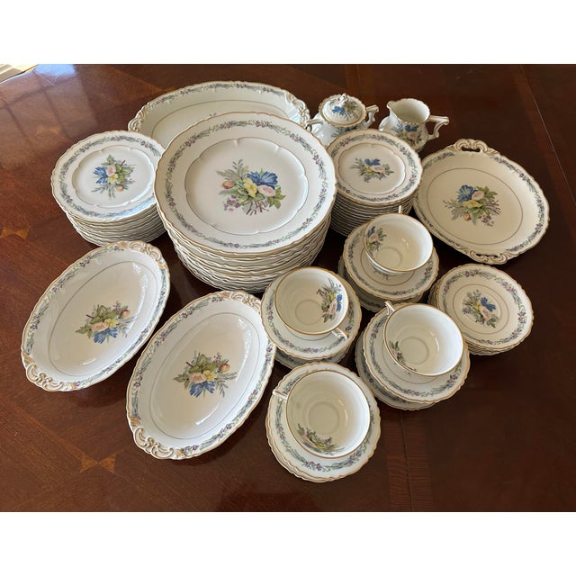 Haviland France Morning Glory China Set Ten to 14 Settings + Servingware 67 Pieces Vintage 1955 For Sale - Image 10 of 12