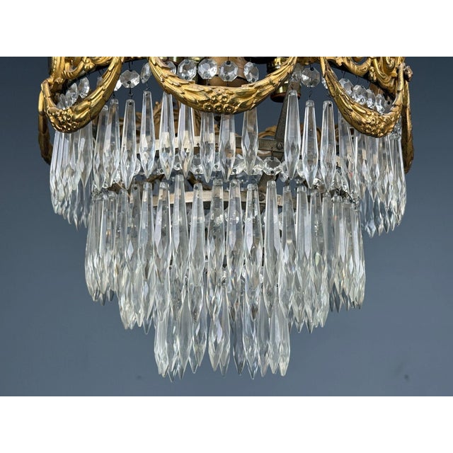 French Louis Xvi, Chandeliers, Dore Bronze, Crystal, France, 19th Century For Sale In New York - Image 6 of 17