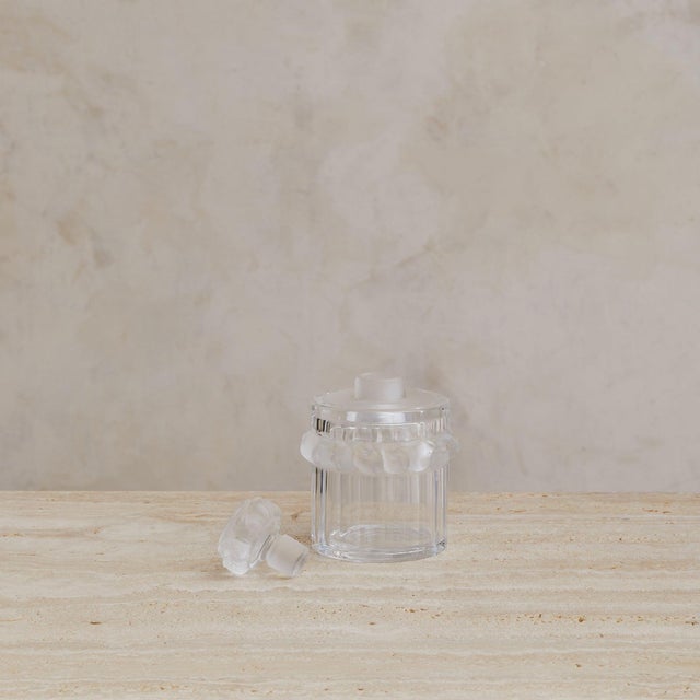 French Robinson 3-Piece Crystal Vanity Set by Lalique, 1970s For Sale In Chicago - Image 6 of 8