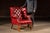 c. 1970s/1980s; Ethan Allen, Inc. - Beecher Falls, VT Classic leather wingback lounge chair paired with its original...