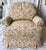 Khaki Vintage Ethan Allen Tapestry Club Chair and Matching Ottoman For Sale - Image 8 of 12