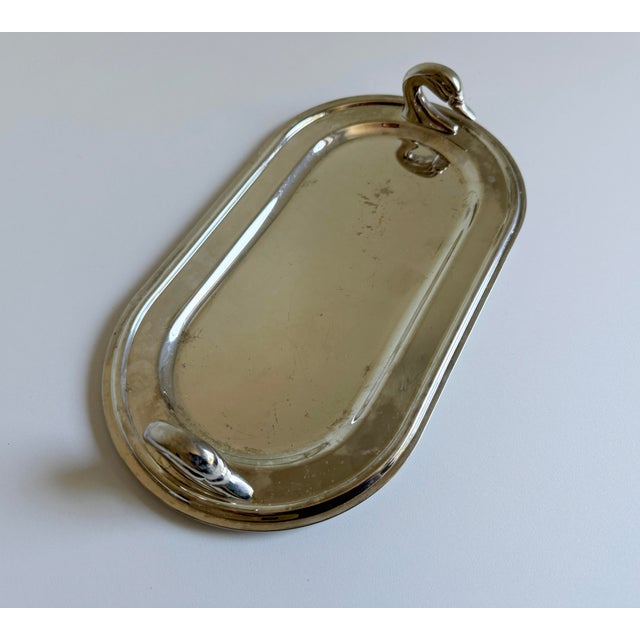 French Silver Finish Duck Tray, 1960s For Sale - Image 4 of 11