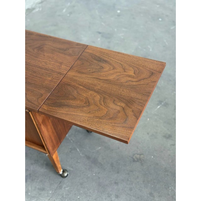 1960s Mid Century Walnut Bar Cart For Sale - Image 9 of 12