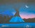 Crow Lodge 'Summer Evening' Montana New Moon Water Indian Blue Tepee Knowshisgun 2001 For Sale - Image 6 of 9