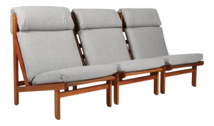 Danish Rag Easy Lounge Chairs in Pine and Fabric attributed to Bernt Petersen, 1970s, Set of 3