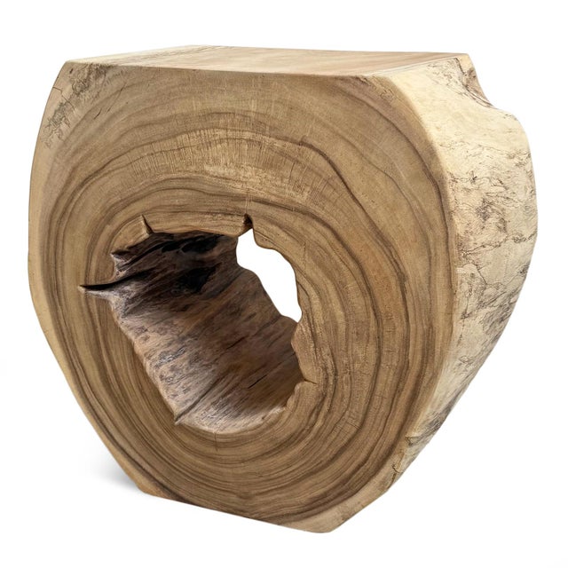 Wood Vintage Organic Monkey Pod Side Table For Sale - Image 7 of 9