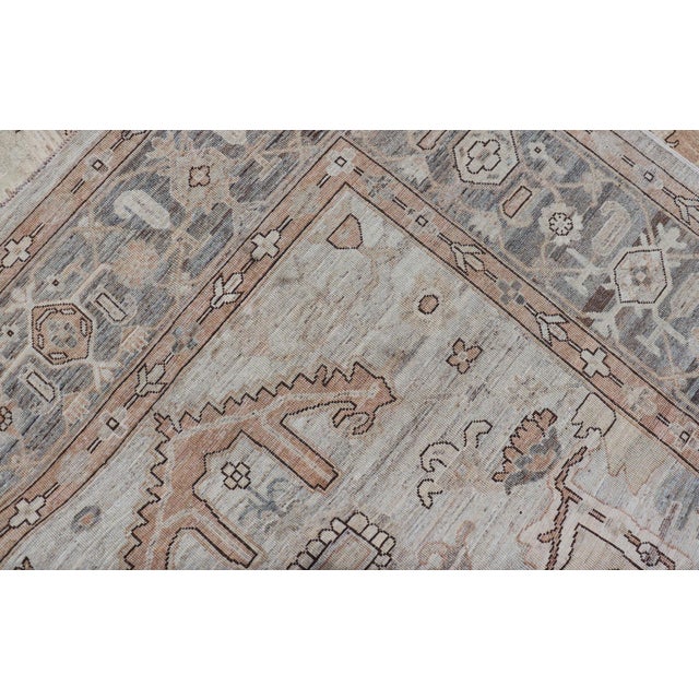 Finely Made Tabriz Design Rug in a Soft Taupe Field and Accents in Brown 8'9 X 11'7 For Sale - Image 11 of 11