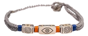Evil Eye & Soul Grey Cord Striking Hope Men Bracelet