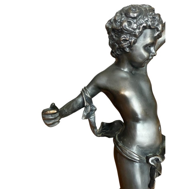 Auguste Moreau Bronze Table Lamp After Auguste Moreau For Sale - Image 4 of 12