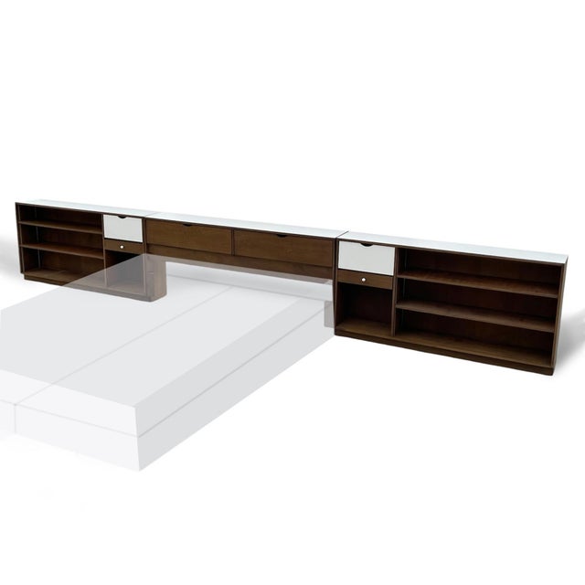Textile Marianne Willisch Custom King-Size Headboard W/Nightstands/Bookcases For Sale - Image 7 of 9