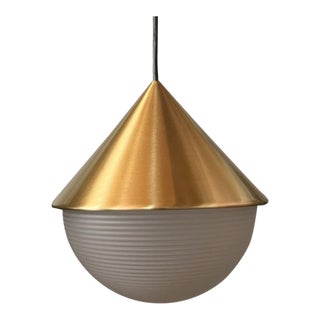 Half & Half Brass Pendant Light by Roll & Hill New York For Sale