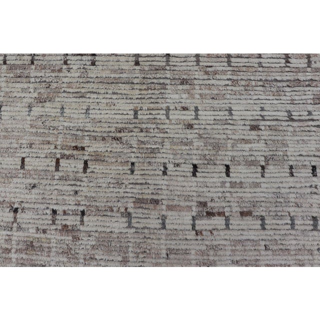 Modern Moroccan Rug With All-Over Design in Muted Tones by Keivan Woven Arts For Sale - Image 10 of 12