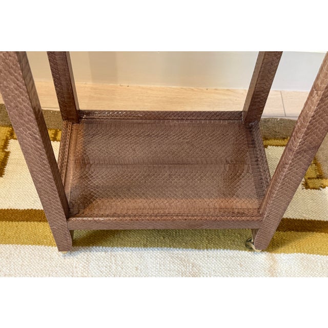Karl Springer Toffee Telephone Side Table For Sale - Image 9 of 12