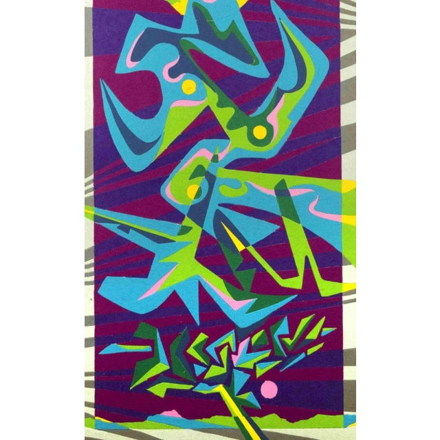 Composition is an artwork realized by Leo Guida in 1970s. Fabric, 120 x 78 cm; framed. Good conditions. This piece is...