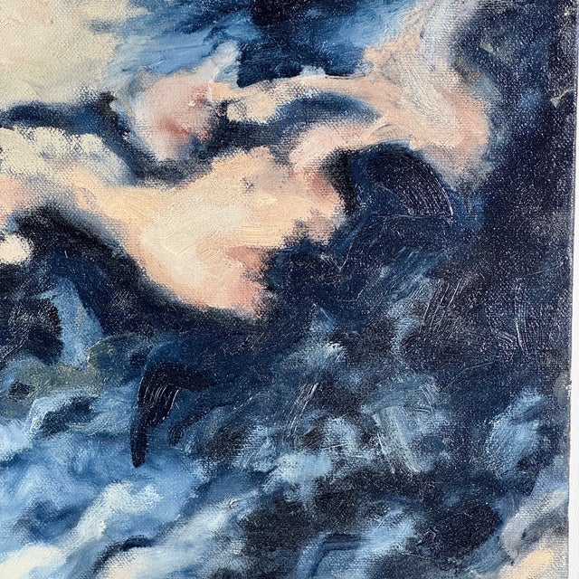 Textile Late 20th Century Clark Murray Oil on Canvas Abstract Sky Scene Painting, 1 of 5 For Sale - Image 7 of 8