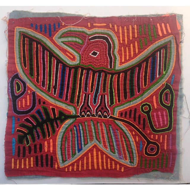 Mola Fabric by Cuna Indians from San Blas Island, Panama, 1970s For Sale - Image 3 of 3