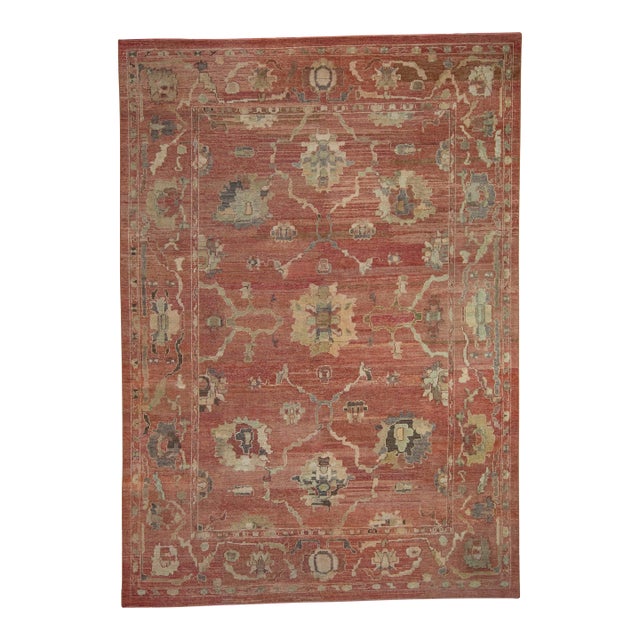 Turkish Oushak Old Wool Rug 9'4" x 13'1" #18016 For Sale