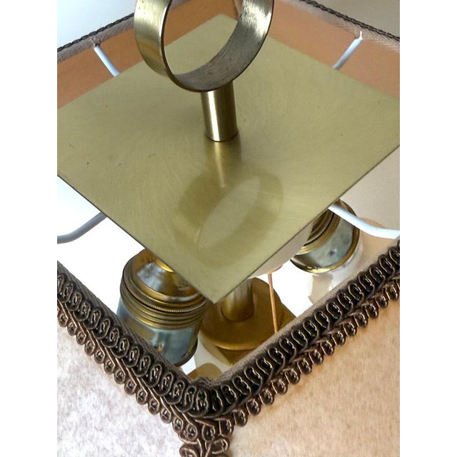 1980s Leather and Brass Table Lamp, 1980s For Sale - Image 5 of 18