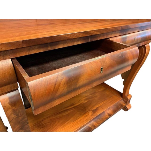 Traditional 1960s Empire Style Mahogany Server For Sale - Image 3 of 5