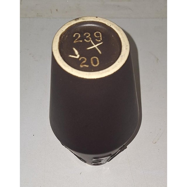Vintage Ceramic Black Vase Model Number 239 20, 1950s For Sale - Image 4 of 5