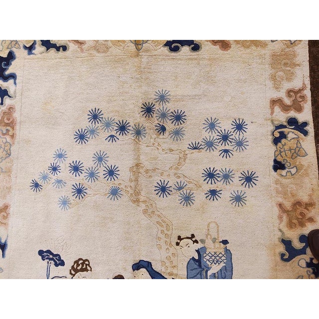 Late 19th Century Chinese Peking Carpet with Eight Immortals Playing Weiqi "Go" 19th Century Chinese Peking Carpet ( 5'6"...