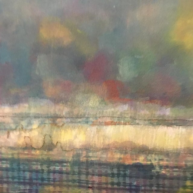 Beautiful , soft and serine oil and collage landscape by Broderick Price Born 1945 ,Miami Beach, FL. Studied at Academia...