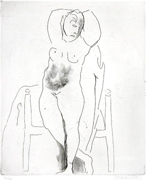 Marino Marini, Pomona, Female Nude Edition of 65, 1950s, Etching