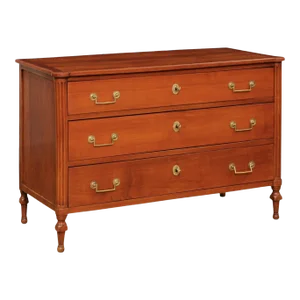 1790s French Louis XVI Period Three-Drawer Cherry Commode with Brass Hardware