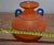 Pumpkin 1980s VNTG Franco Moretti Murano Scavo Glass Vase Signed Orange Blue Amphora Mint Condition For Sale - Image 8 of 8