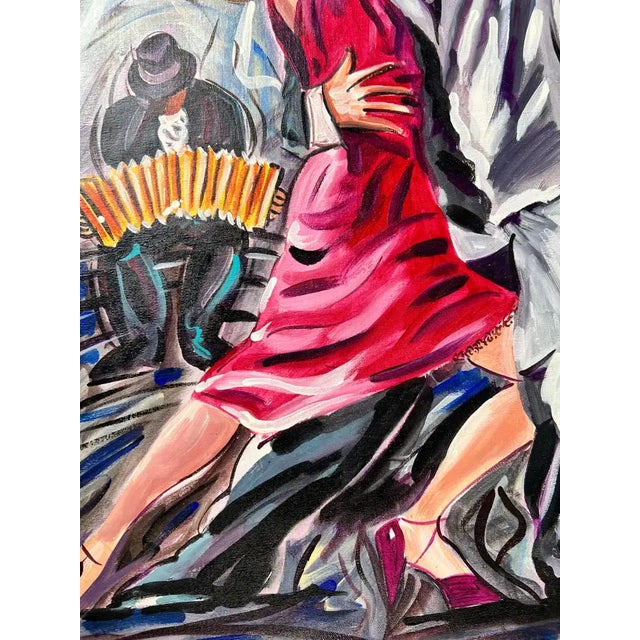 2010s Figurative Oil on Canvas Painting Titled " Pasion Tanguera " Hand Signed Dated 2011 For Sale - Image 5 of 14