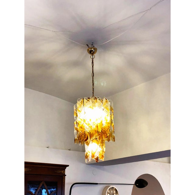 Italian Amber Murano Glass Pendant from Mazzega, 1960s For Sale - Image 6 of 13