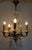 Antique French Brass and Glass Five-Light Chandelier, 1930s For Sale - Image 13 of 14
