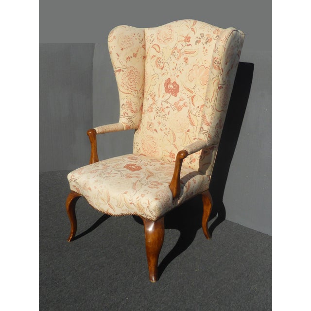 Unique Vintage French Country Floral Throne Wingback ...