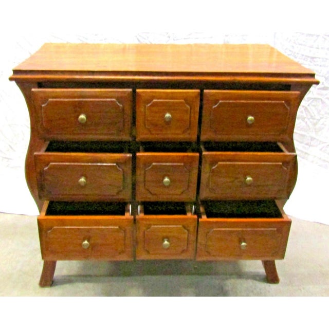 Antique Dutch Colonial Teak 9-Drawer Bombay Chest For Sale - Image 9 of 13