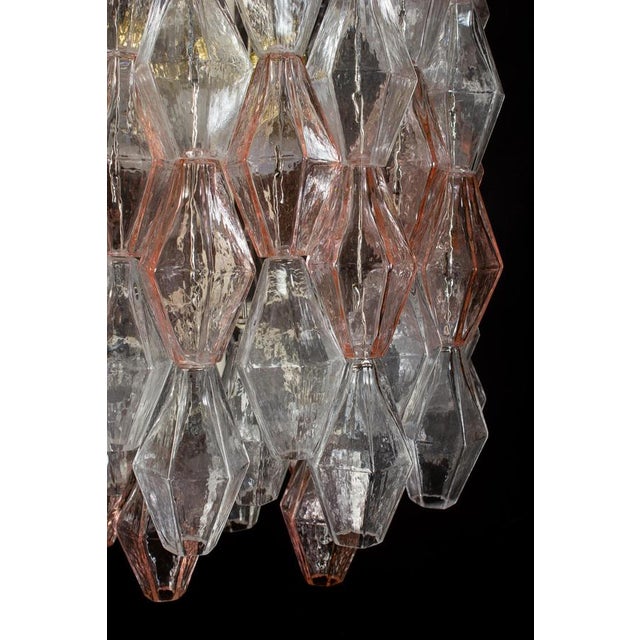 Venini Pink and Ice Poliedri Chandelier by Carlo Scarpa, 1955 For Sale - Image 13 of 15