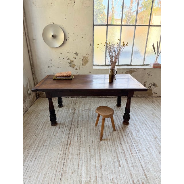 Wood Antique Castle Table in Carved Oak, 1890s For Sale - Image 7 of 18