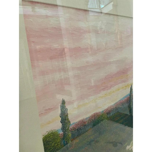 Glass Extra Large Framed Original Oil Lanscape Painting For Sale - Image 7 of 10