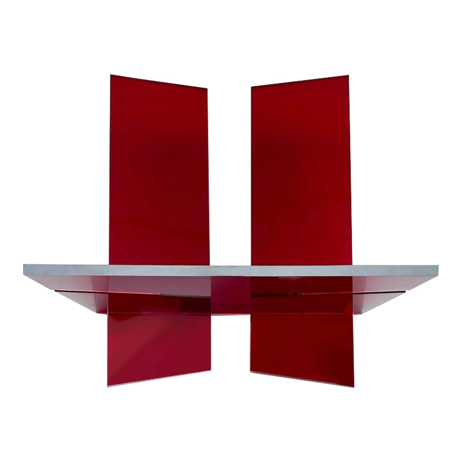 Iconic Design Gallery Custom Red Lucite Tabletop Book Stand | Chairish