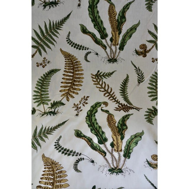 Traditional Scalamandre Fsbrics Linen Greens on Ivory Designed by Elsie De Wolf For Sale - Image 3 of 7
