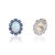 Gemstone 18k White Gold 14.24ct Fire Opal & Blue Sapphire Cluster Diamond Vintage Earrings- A Pair For Sale - Image 7 of 18