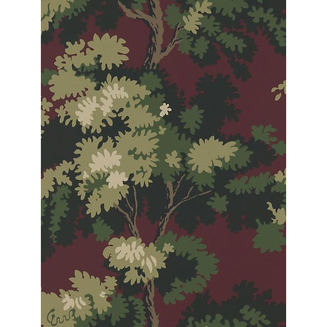Sample, Scalamandre Raphael, Dark Red/Green/Lh Wallpaper Chairish
