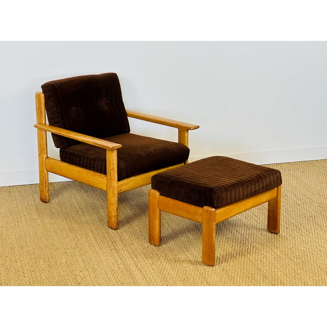 Vintage Scandinavian Oak and Corduroy Modular Living Room Set by Afra & Tobia Scarpa, 1960s, Set of 5 For Sale - Image 16 of 18