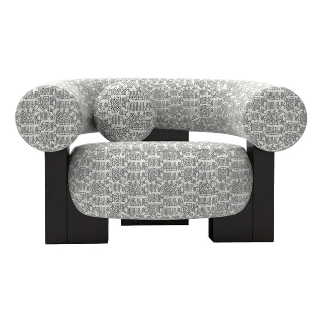 Cassette Armchair in Kolymbetra Blue and Black Oak by Alter Ego for Collector For Sale